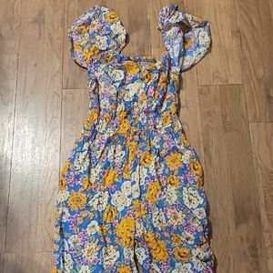 Floral Puff Sleeve Jumpsuit